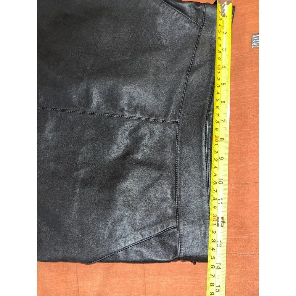 Ba&Sh Black Faux Leather Midi Pencil Skirt Size Medium